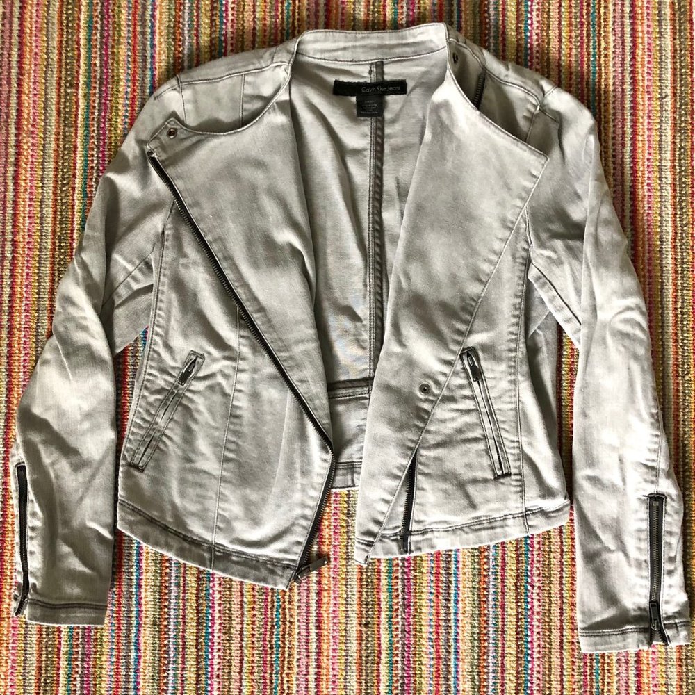 Grey Moto Styled Jacket